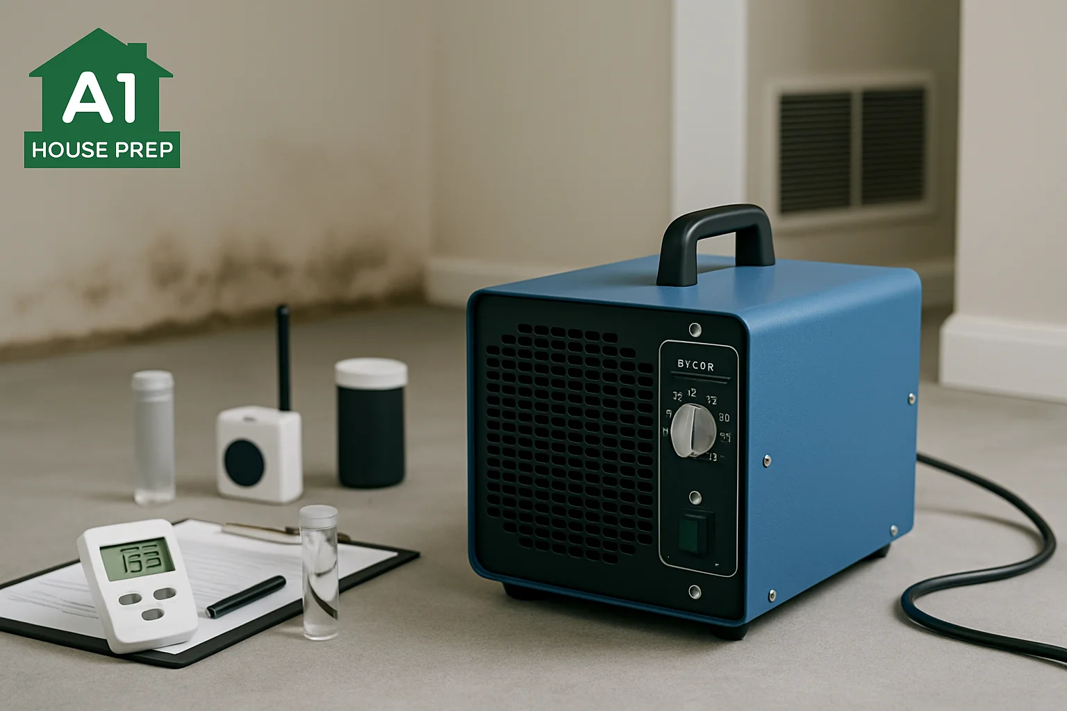 Professional ozone machine rental after water damage or musty smells in a Pennsylvania home