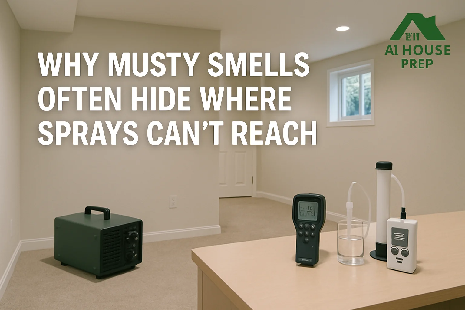 Why Musty Smells Often Hide Where Sprays Can’t Reach - A1 House Prep home testing featured image